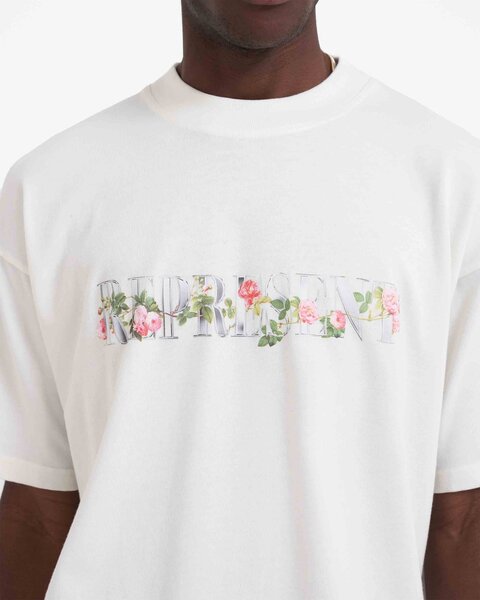 Represent Floral Initial T-Shirt - Flat White - Represemt Clo 